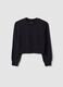 Schwarzes Sweatshirt aus Bio-Baumwoll- und Viskosemix mit Rippkragen_3