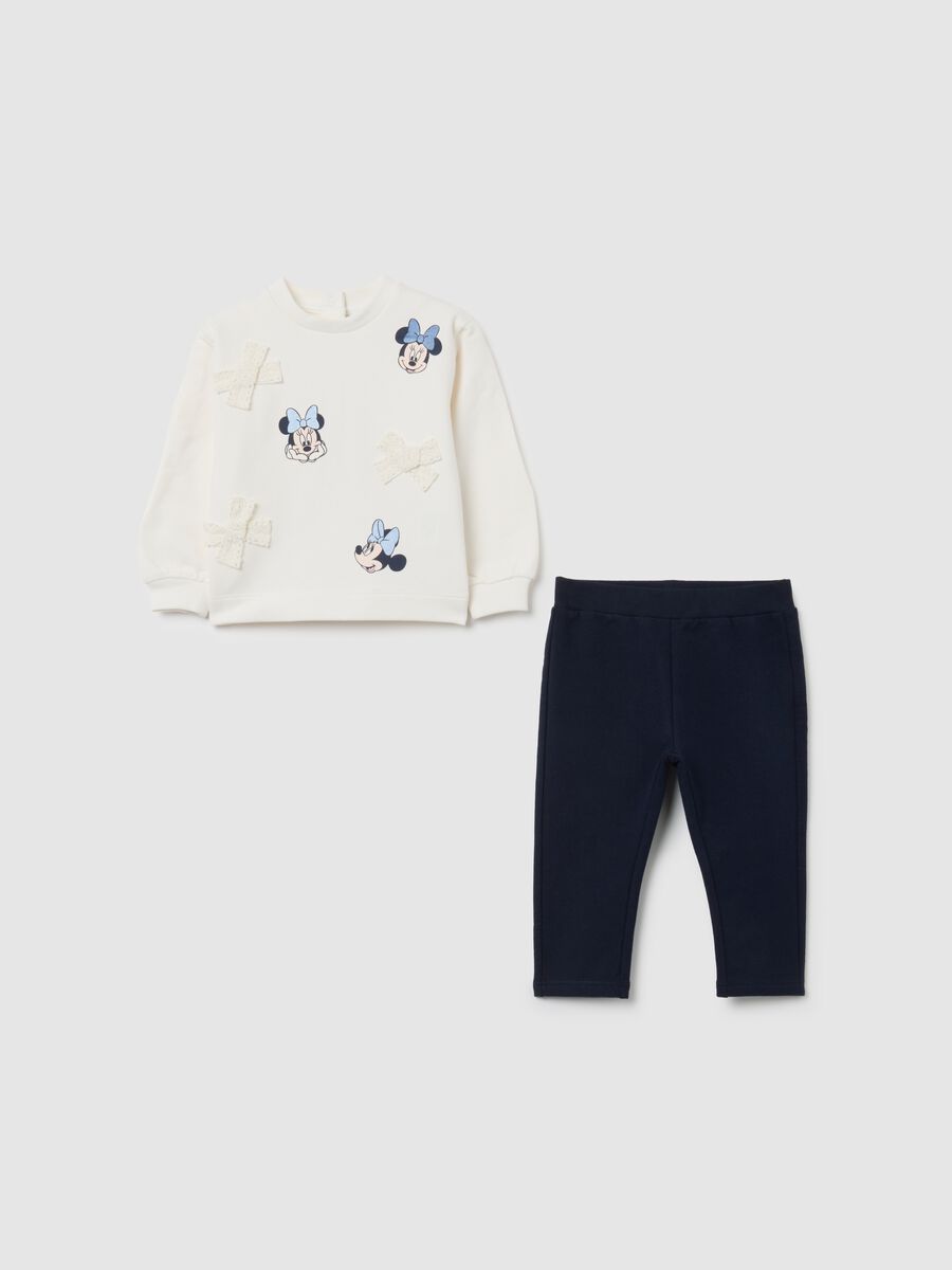 Multicoloured cotton blend sweatshirt and trousers set for girls with regular fit_0