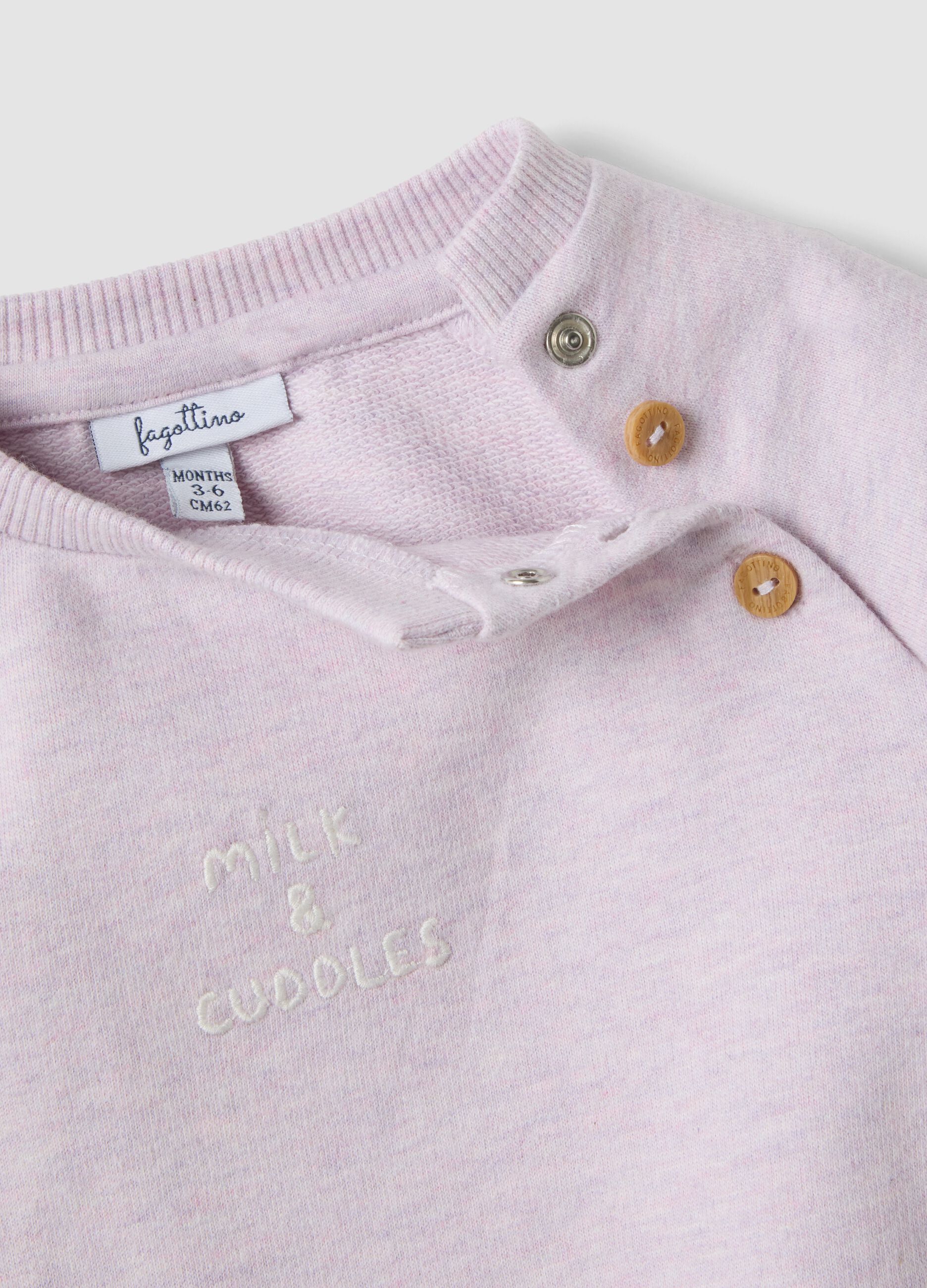 Violettes Set aus Bio-Baumwolle mit Sweatshirt und Leggings f&uuml;r Baby-M&auml;dchen