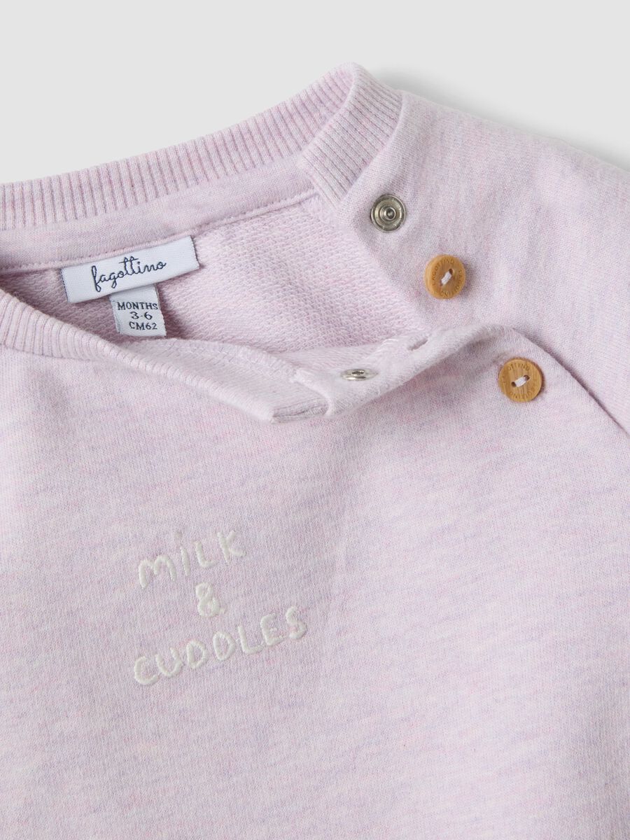 Ensemble violet en coton bio avec sweat et leggings pour b&eacute;b&eacute; fille_2