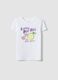 Girls' white pure cotton T-shirt with fruit print, regular fit_0