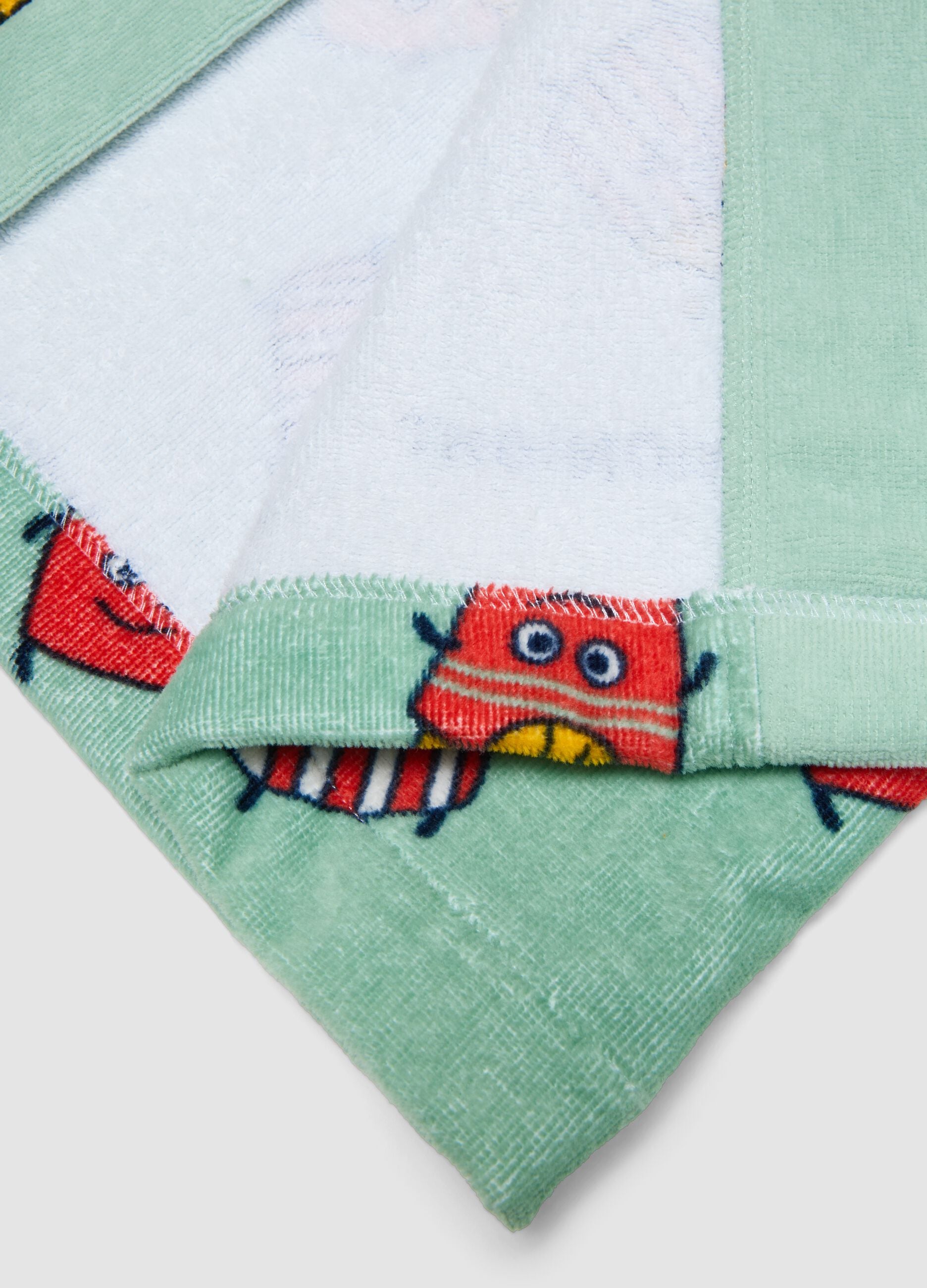 Green organic cotton hooded bathrobe