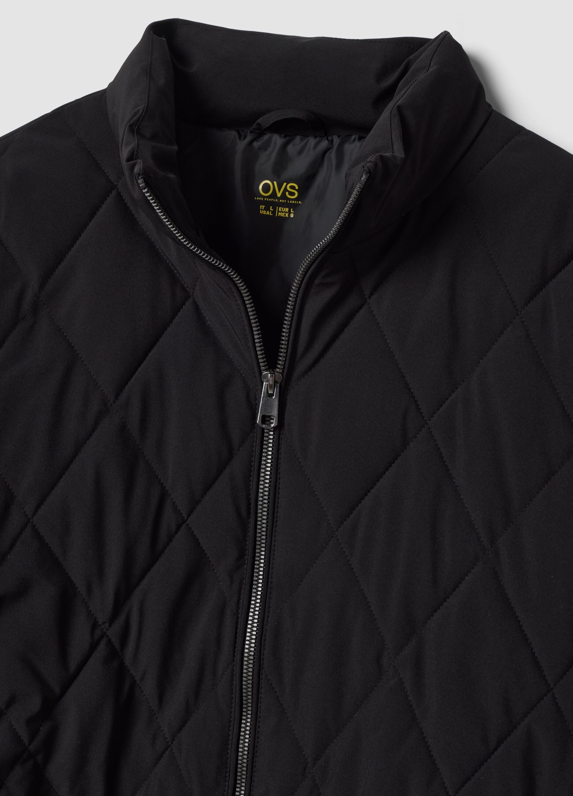 Black stretch-fabric zip jacket