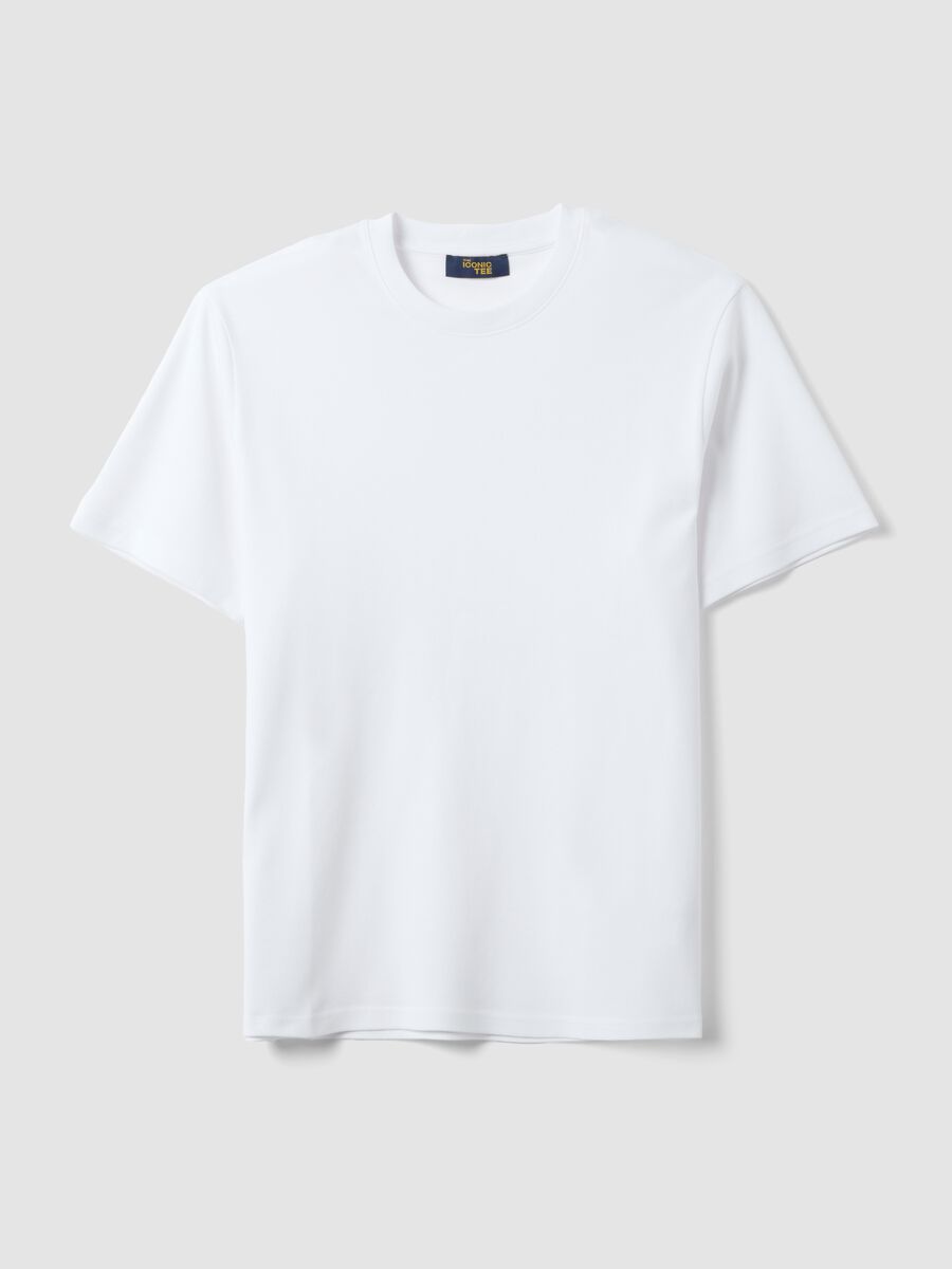 T-shirt branco The Iconic Tee em puro algod&atilde;o, ajuste relaxado_5