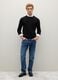 Pure black merino wool jumper regular fit with crew neck_1