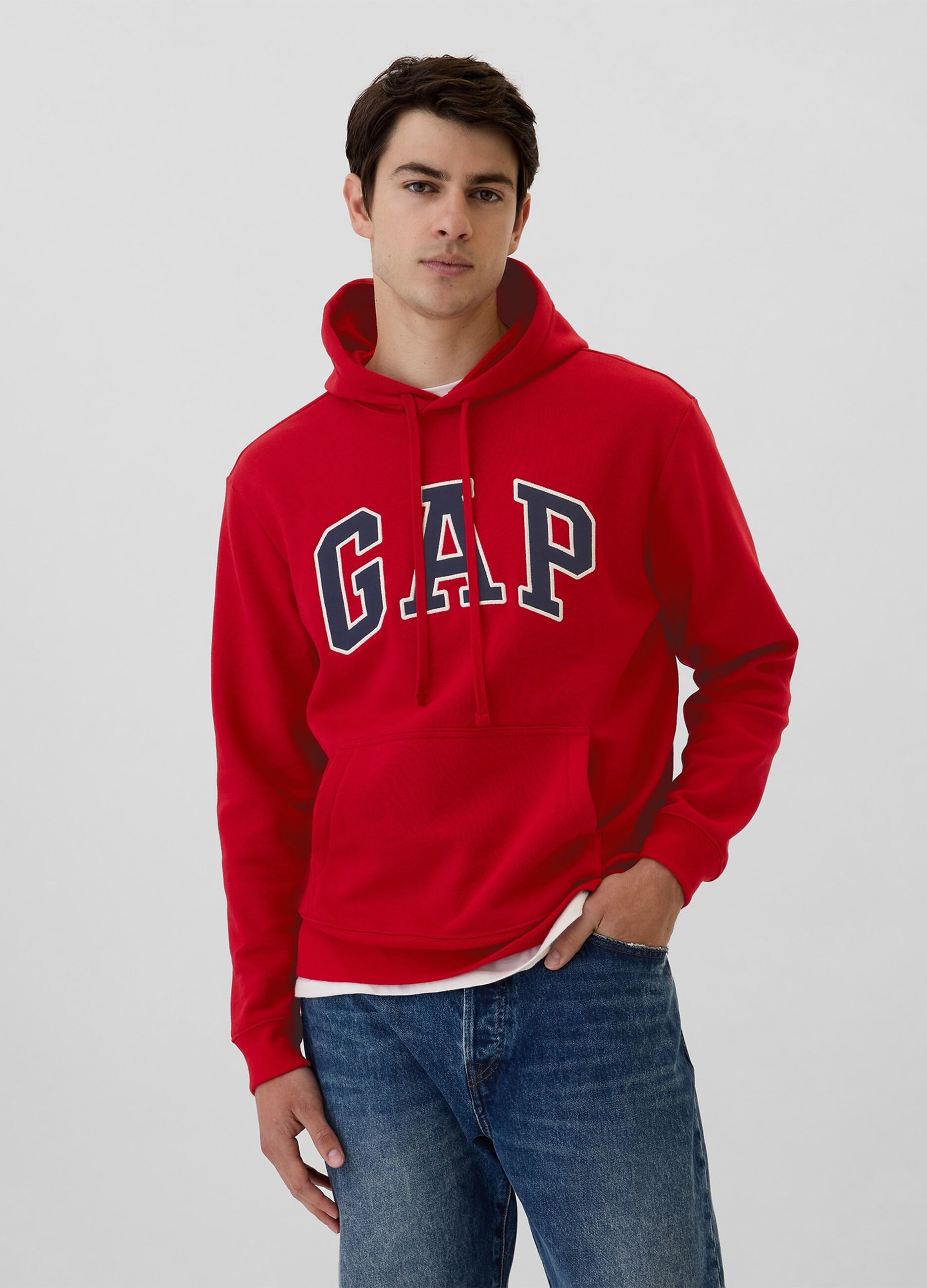 Sweat &agrave; capuche GAP &agrave; logo en coton m&eacute;lang&eacute;