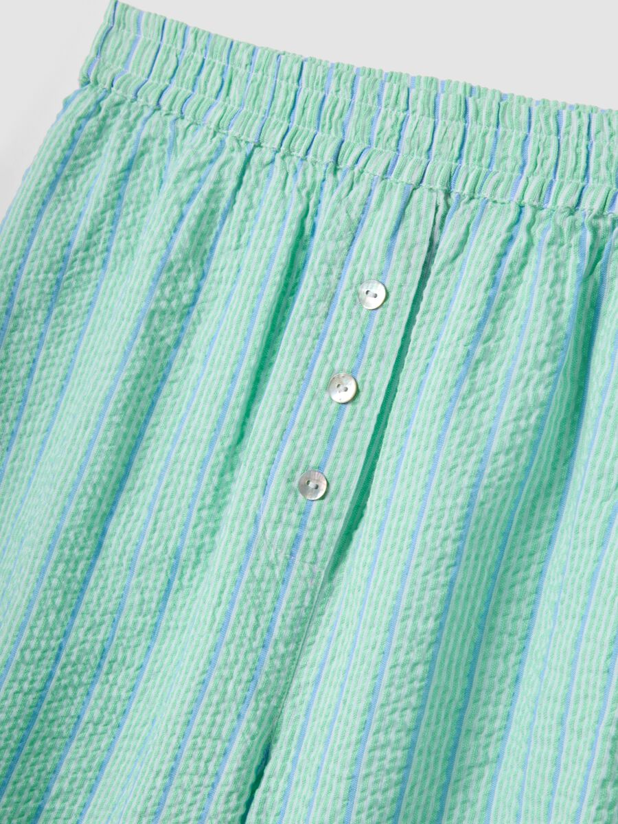 Green organic cotton regular-fit short pyjama shorts_5