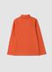Maglia arancione in puro cotone organico con dolcevita_1