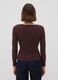 T-shirt marrone in puro cotone con girocollo regular fit_3