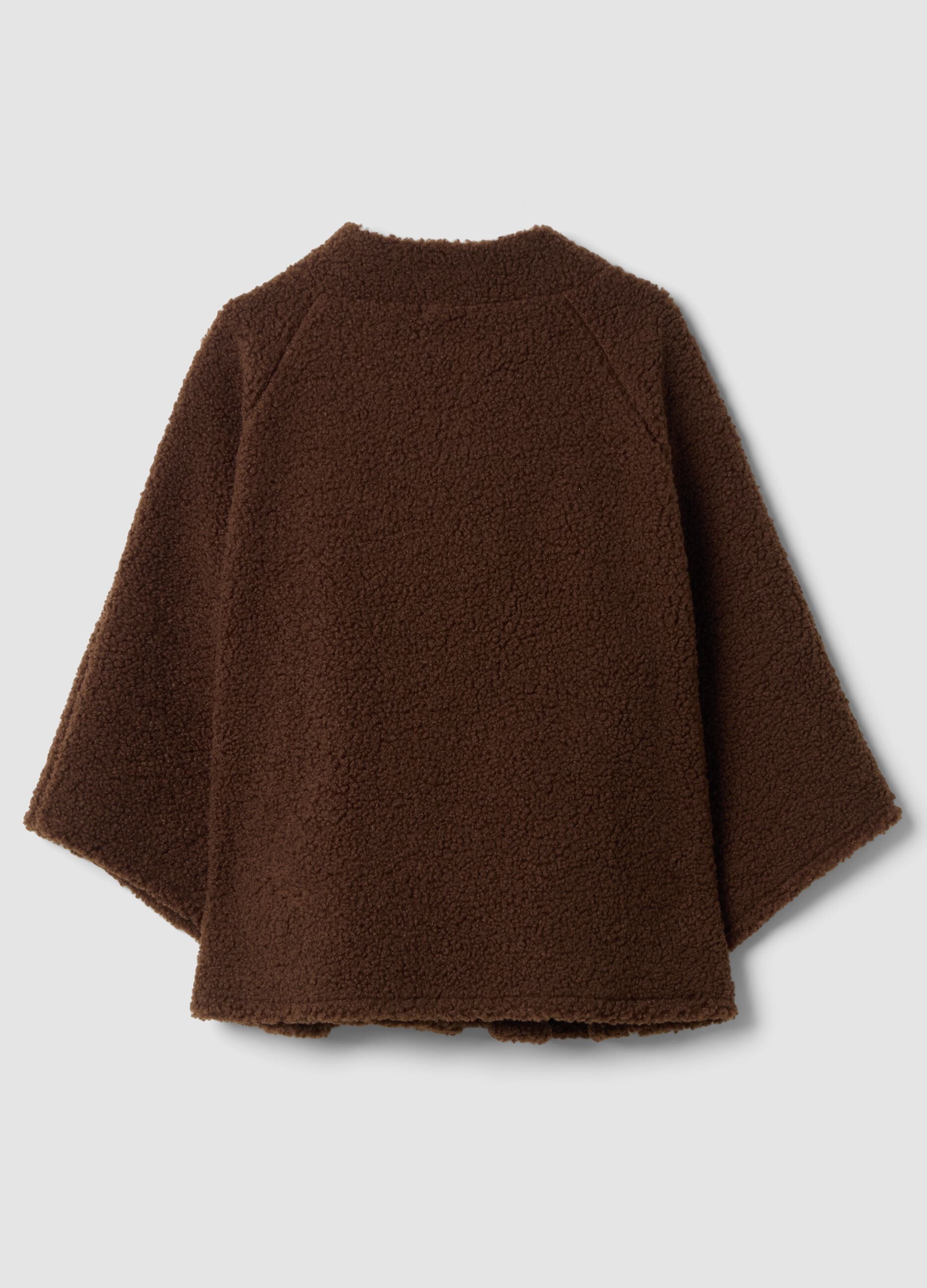 Dark brown regular-fit coat with buttons