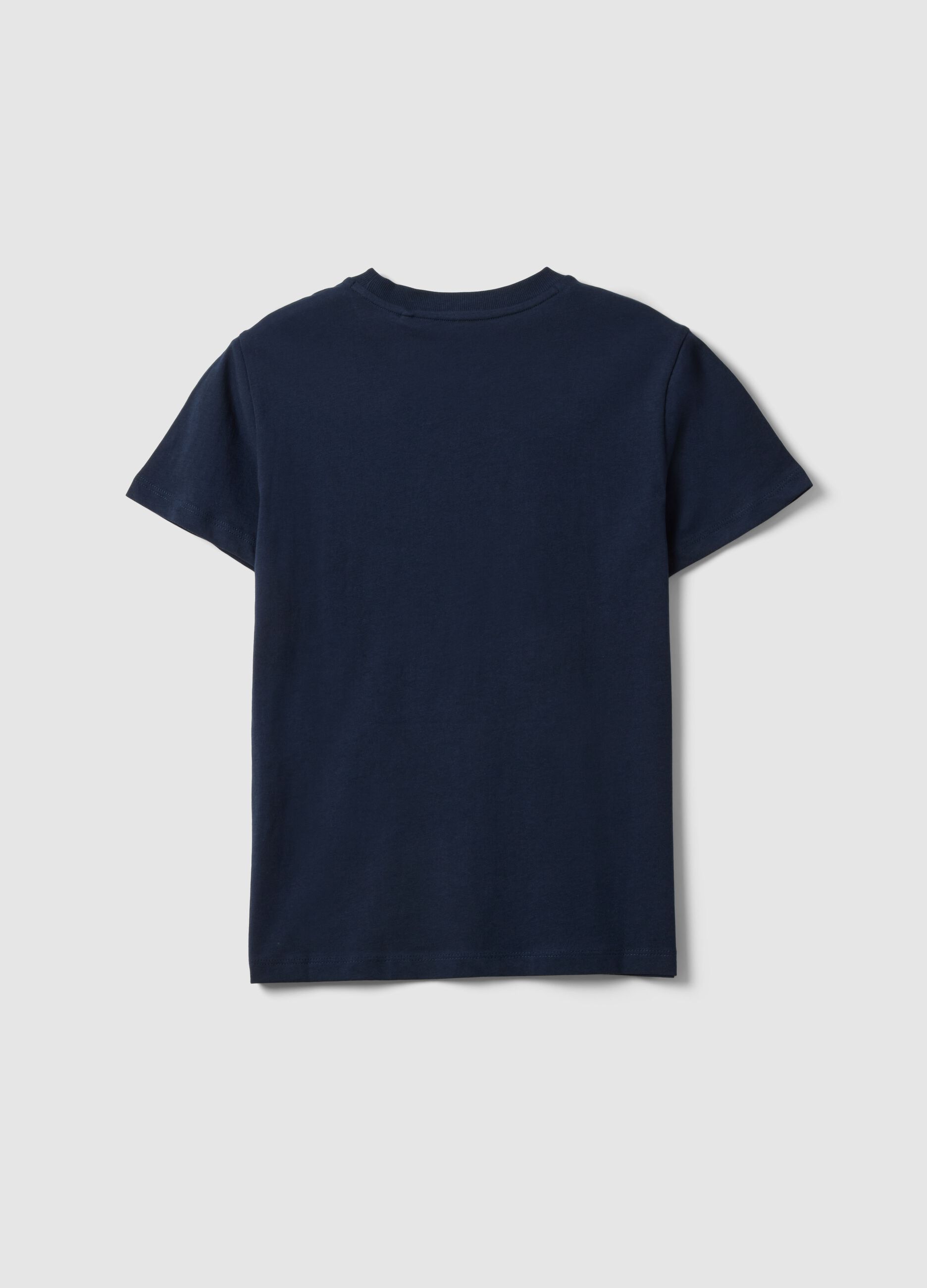 Boys&rsquo; blue pure cotton regular-fit T-shirt with print