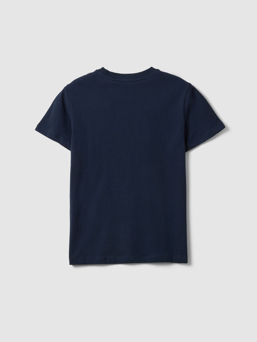 T-shirt bleu gar&ccedil;on en pur coton, coupe regular, avec imprim&eacute;_4