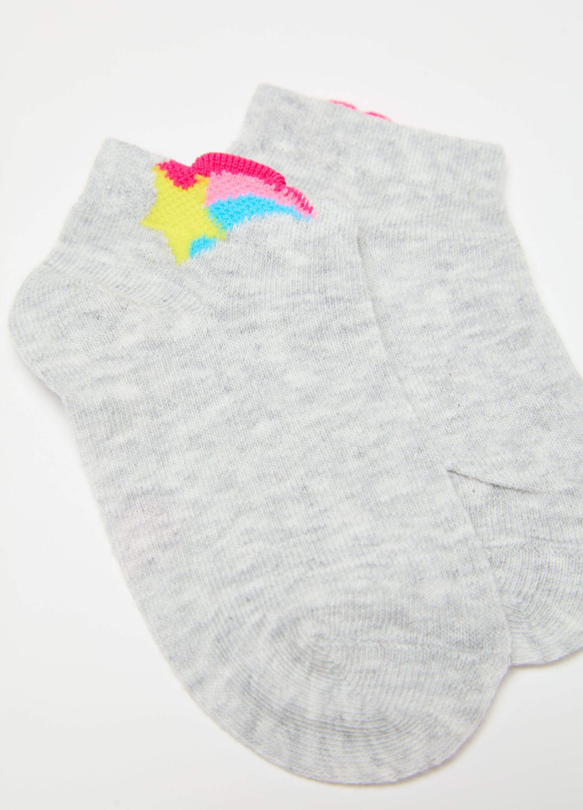 Three-pair pack socks in organic cotton with rainbow
