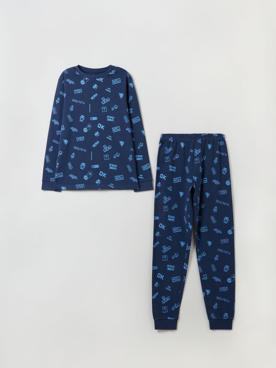 Pijama de algodón con estampado gaming_0