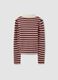 Multicolour striped viscose-blend fitted polo-collar knit top_5