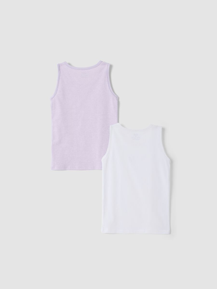 Bipack canotte bianco e viola in puro cotone organico girocollo_1