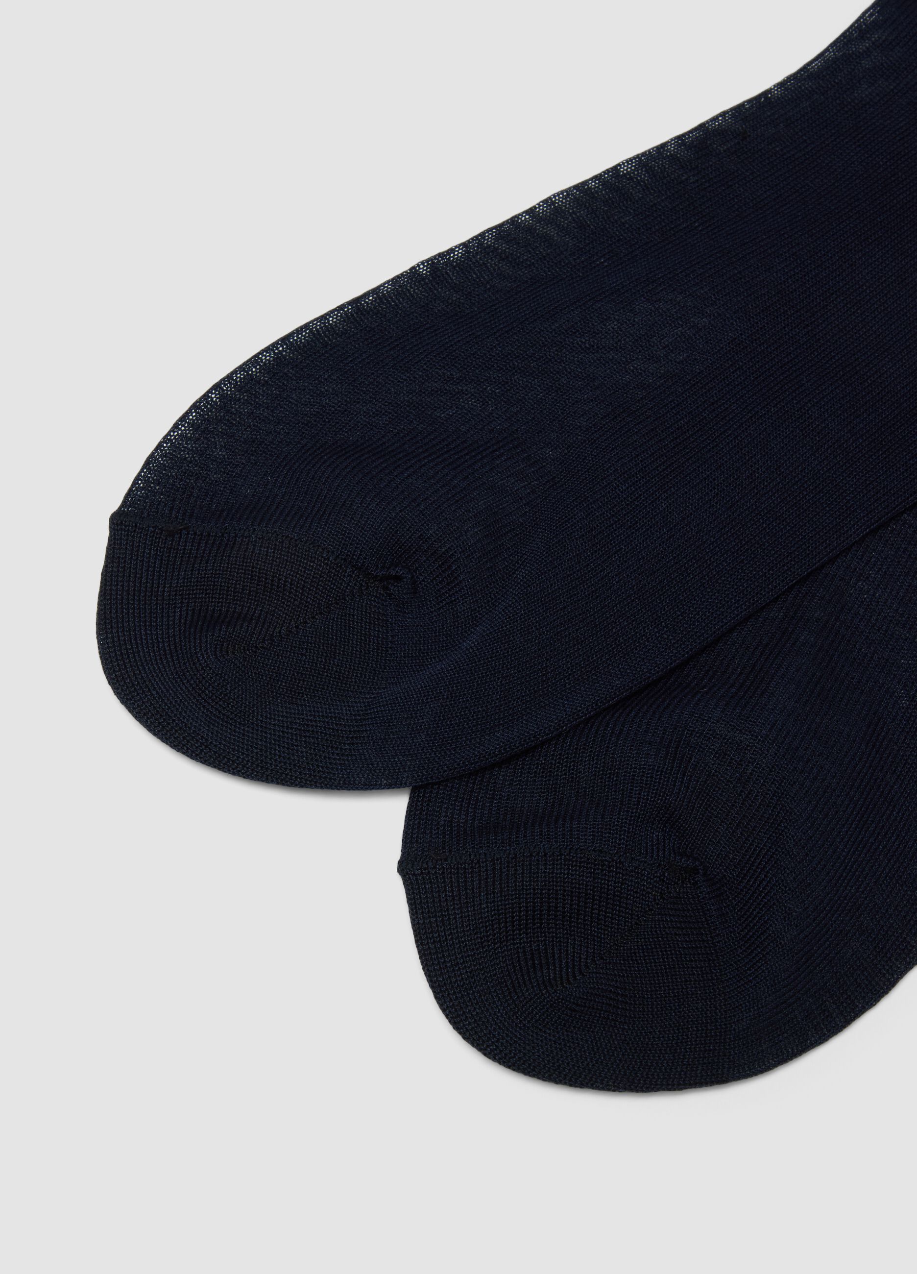 Three-pack of blue pure cotton Fil d&rsquo;&Eacute;cosse socks