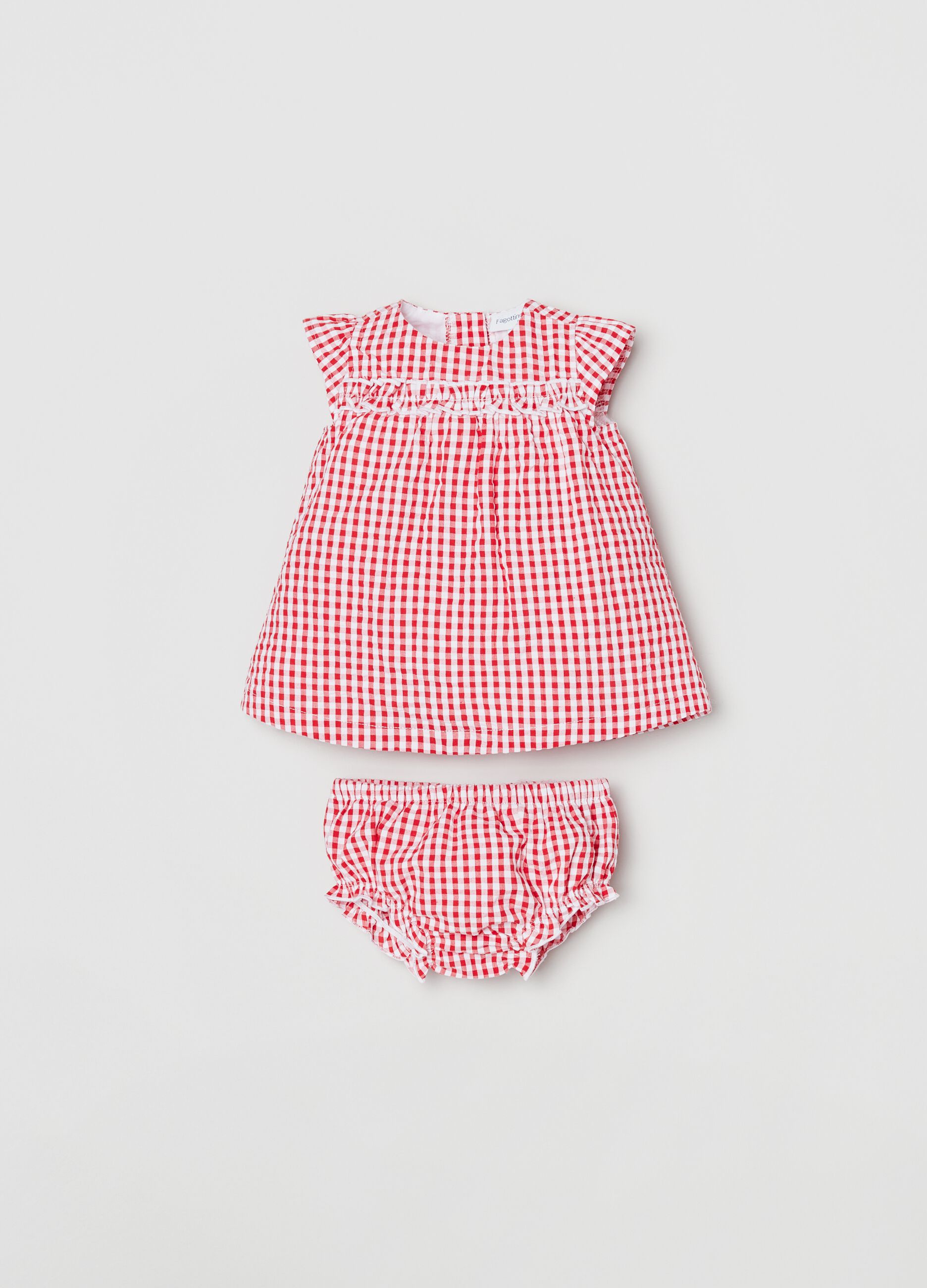 Gingham dress and knickers set