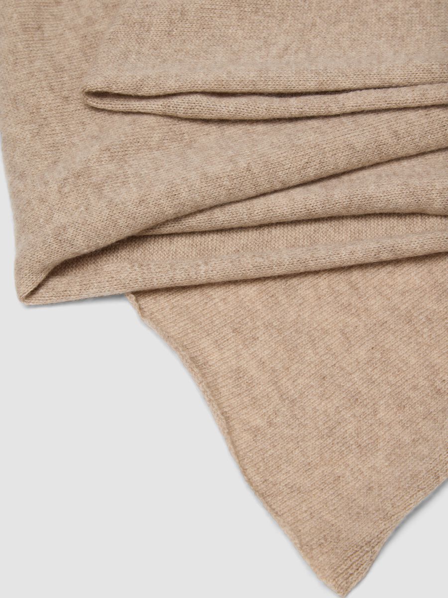 Sciarpa beige in misto lana, cashmere e viscosa_2