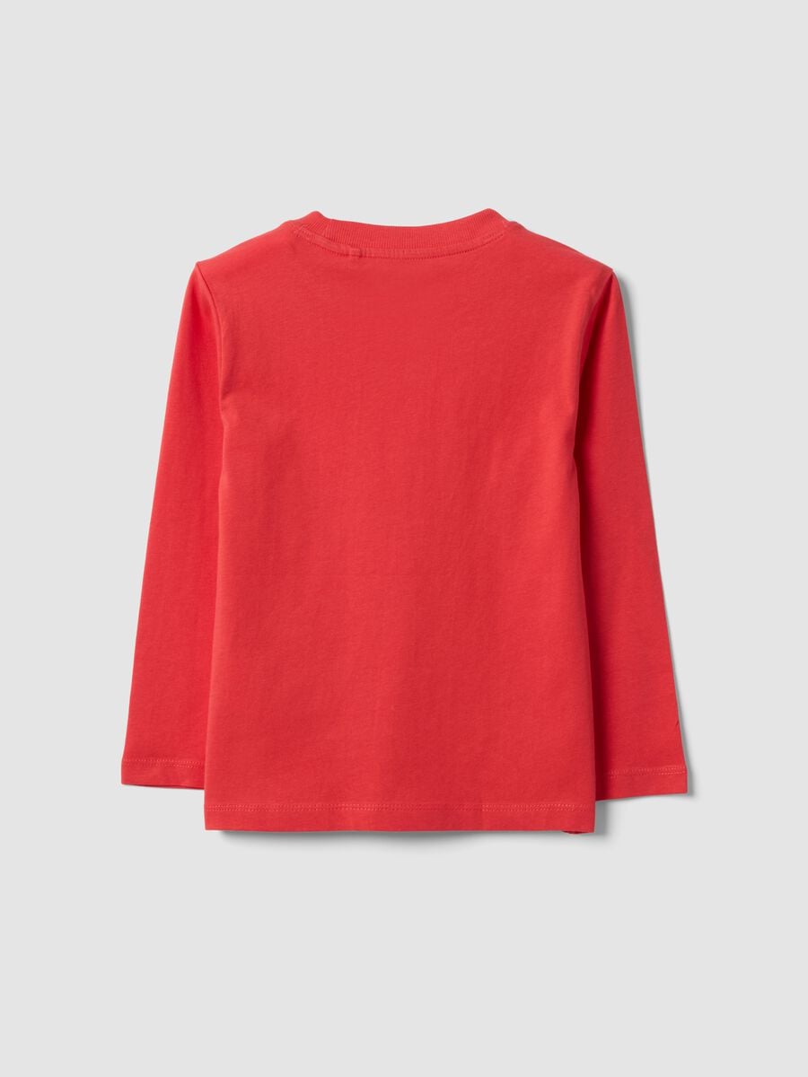 Red pure organic cotton crew-neck T-shirt for boys, regular fit_1