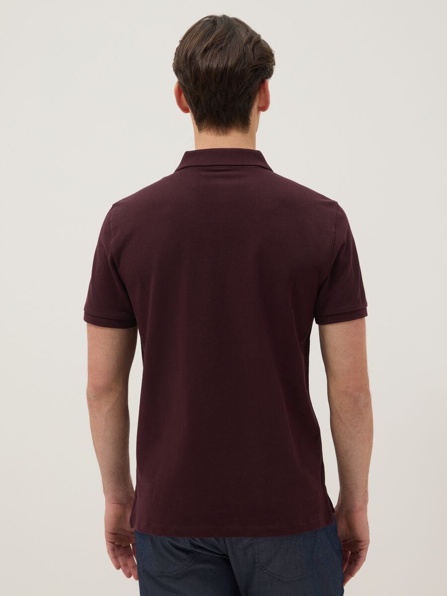 Polo in puro cotone viola slim fit_2