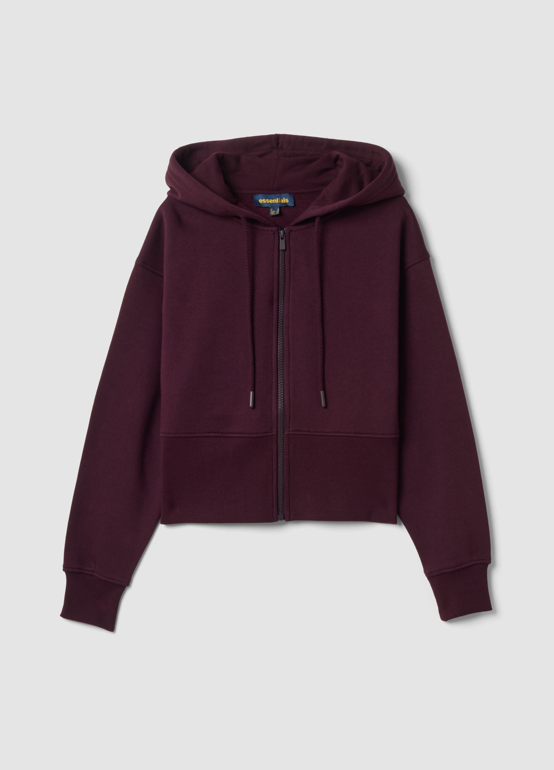 Purple cotton-blend fitted hoodie