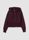 Purple cotton-blend fitted hoodie_0