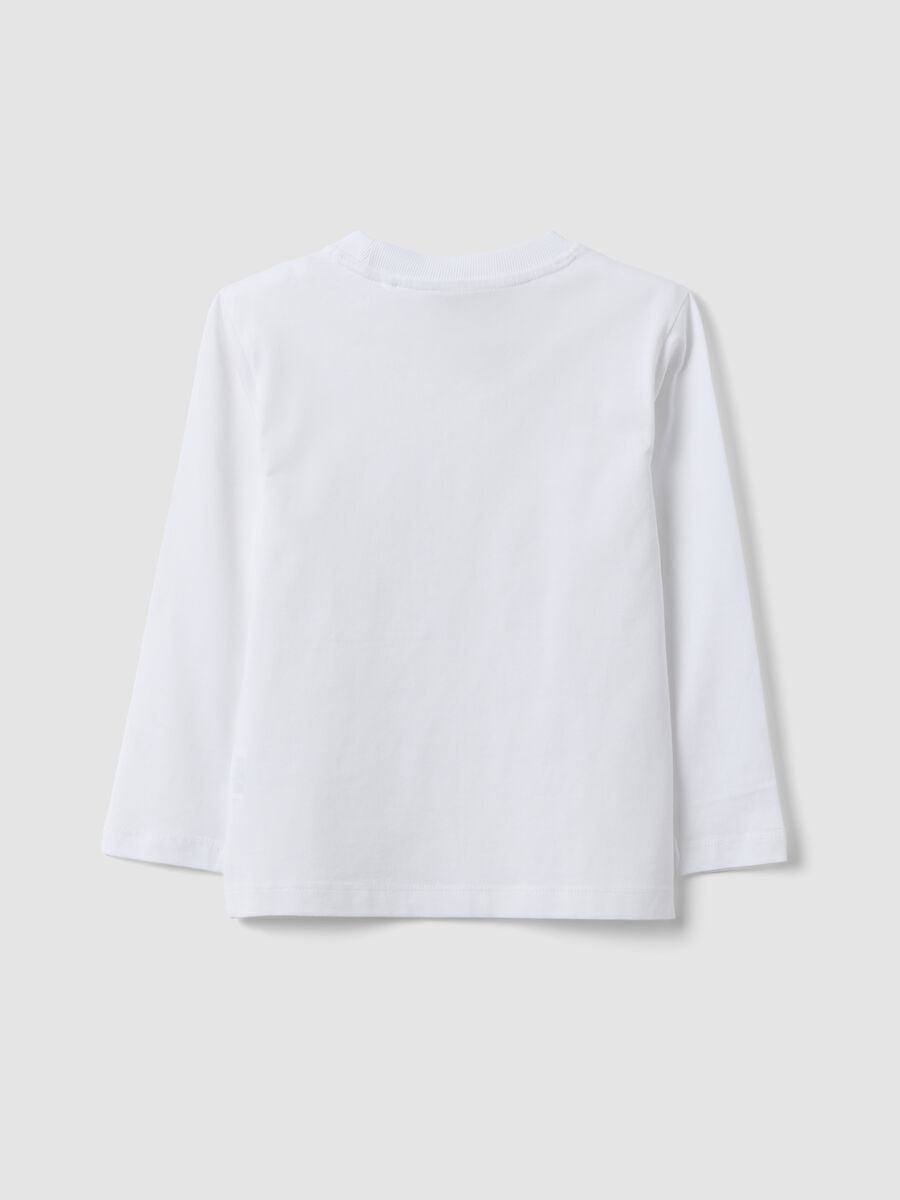 White pure organic cotton crew-neck T-shirt for boys, regular fit_1