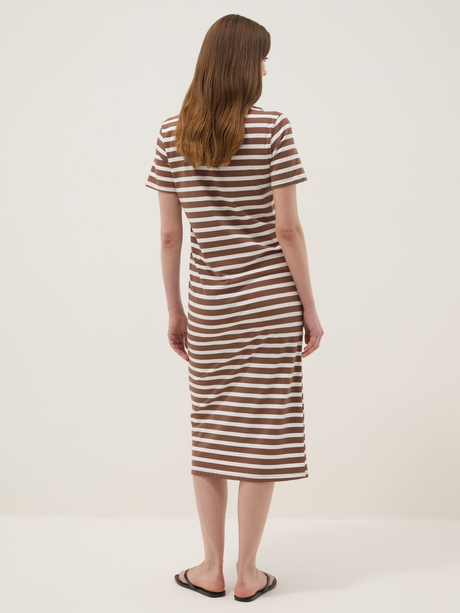 Brown striped stretch-cotton midi dress_2