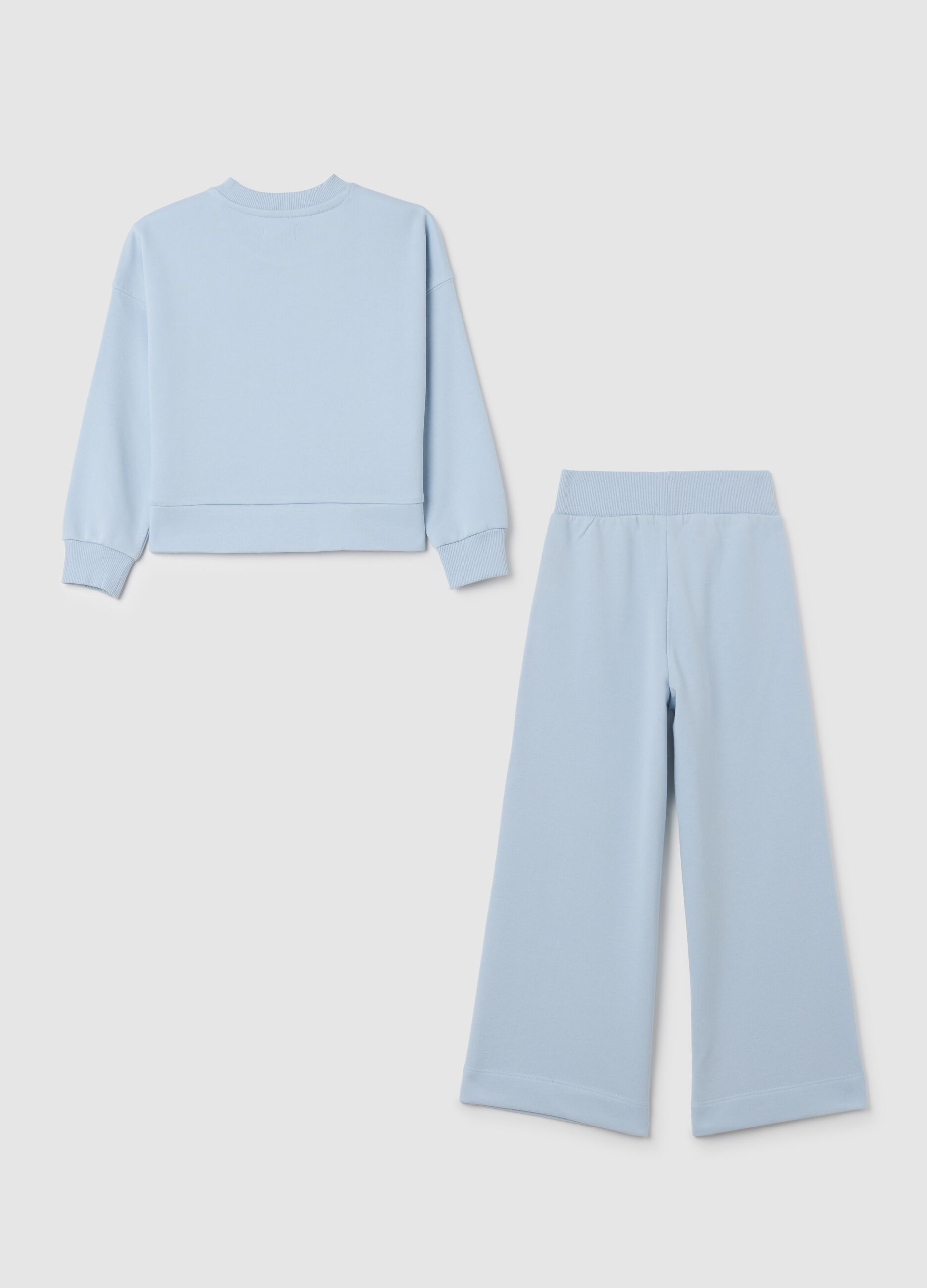 Girls' blue cotton blend regular fit set