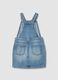 Girls&rsquo; blue denim dungarees in 100% cotton with Minnie embroidery_1
