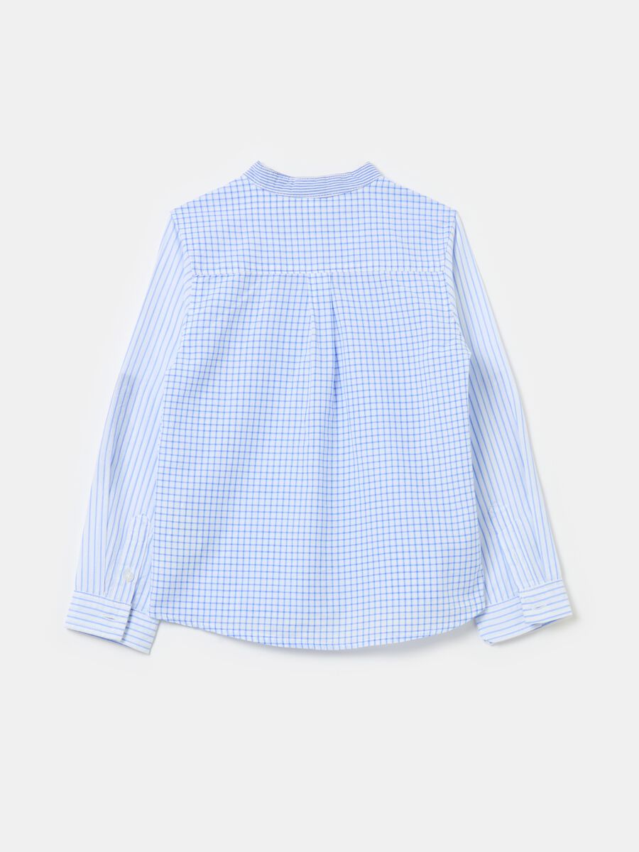 Check and striped shirt in cotton_1