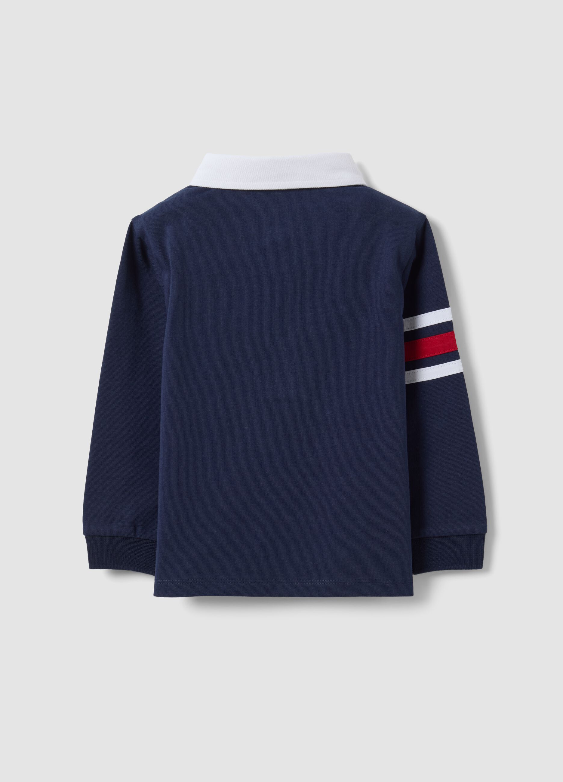 Blue polo shirt in pure organic cotton with Mickey & Friends prints for boys
