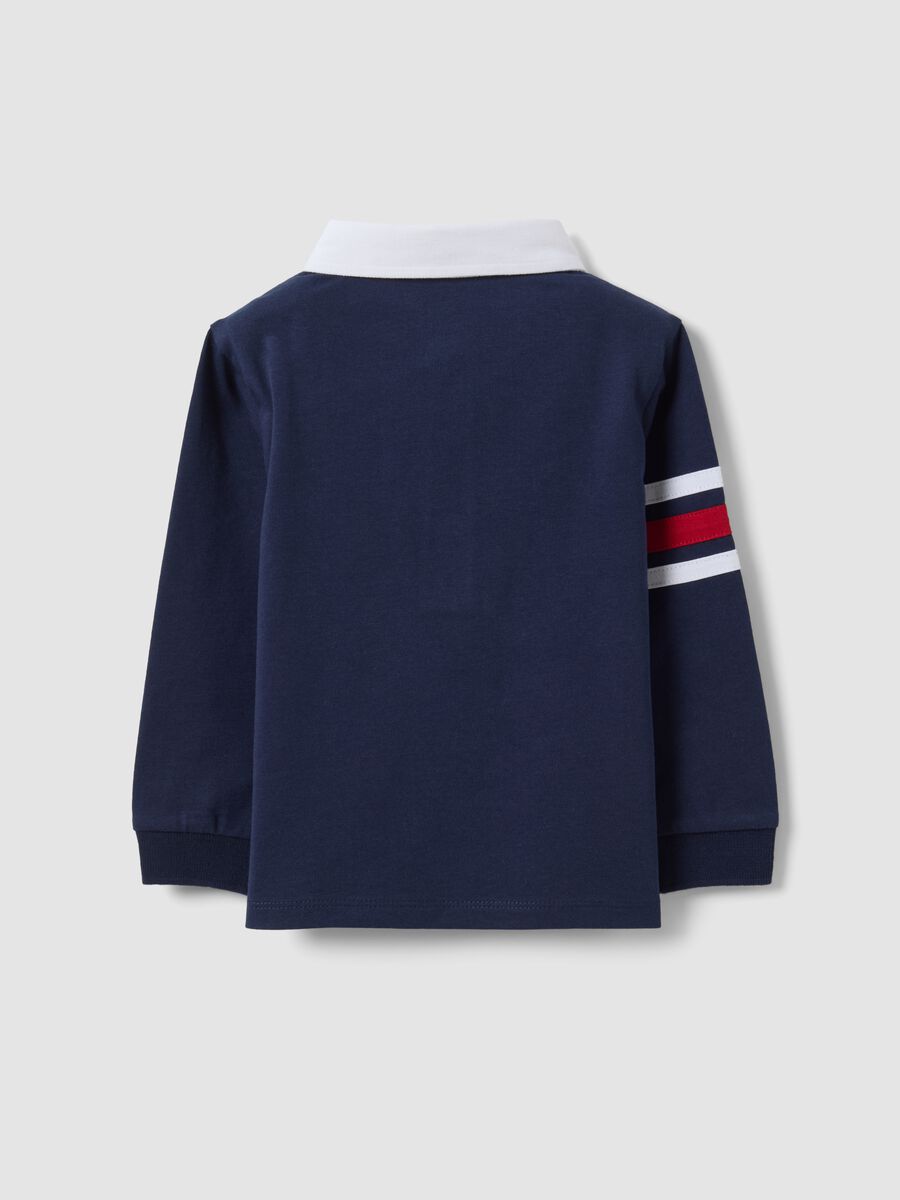Blue polo shirt in pure organic cotton with Mickey & Friends prints for boys_1