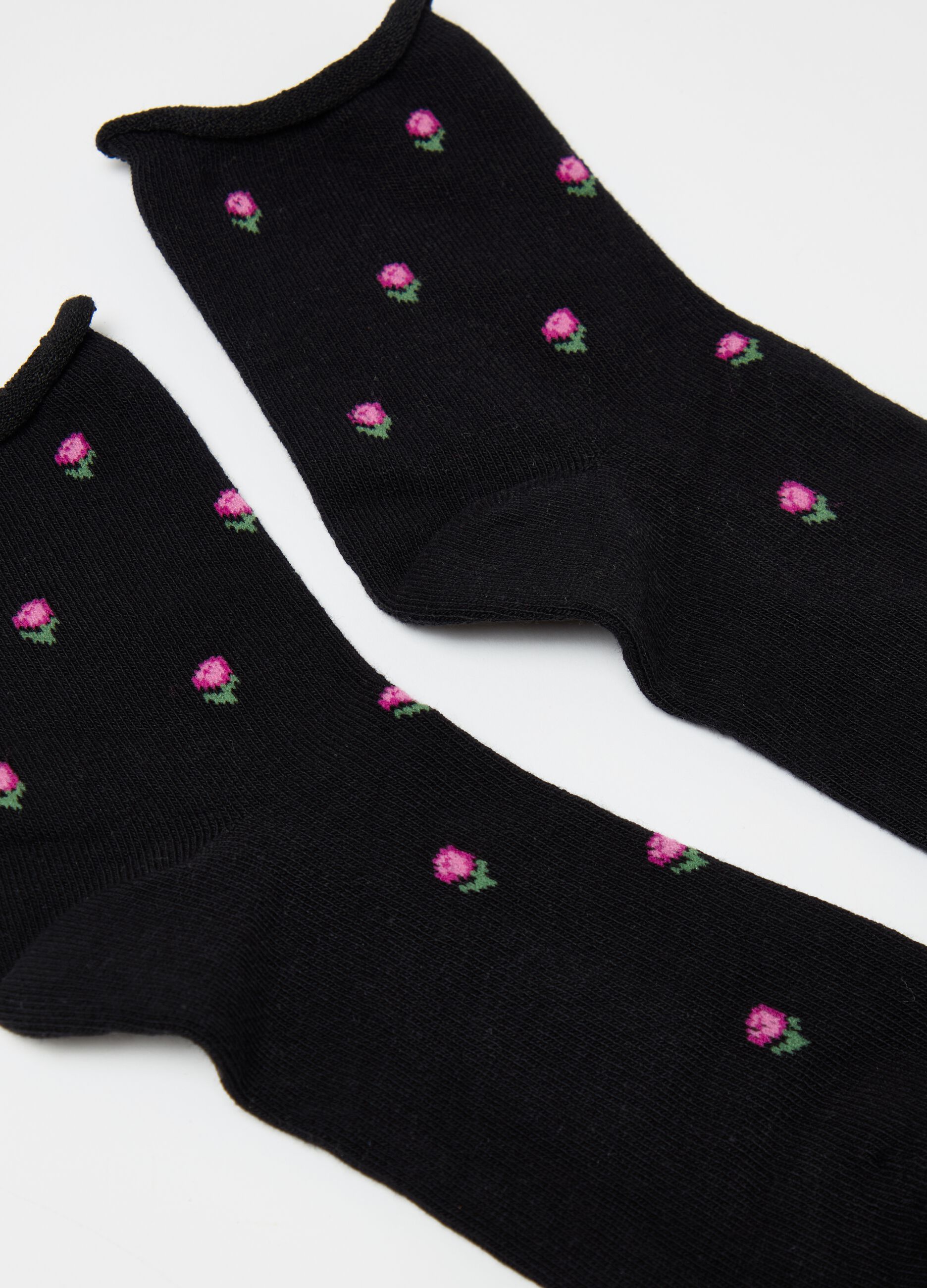 Pack tres calcetines de algodón orgánico con flores