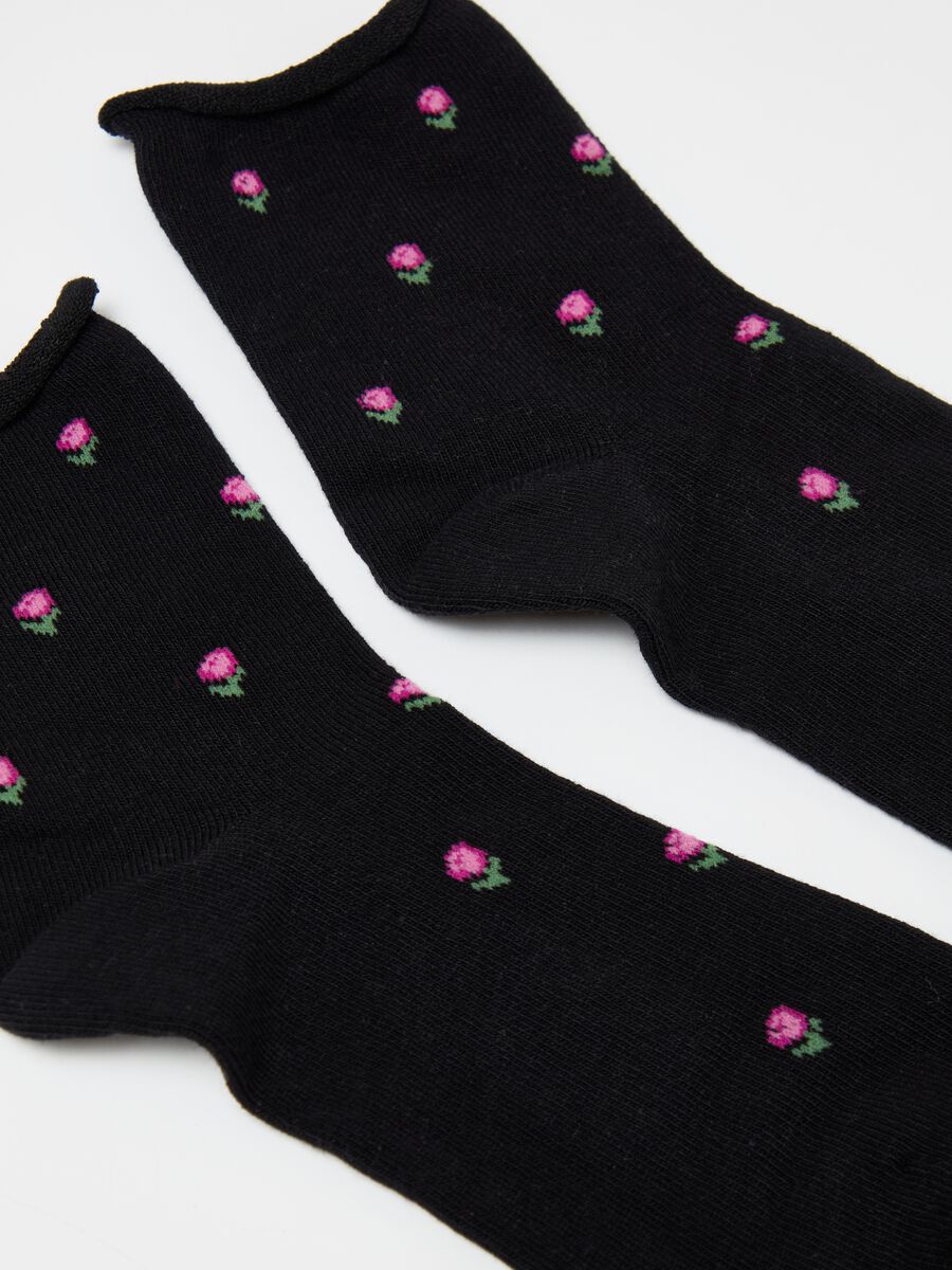 Pack tres calcetines de algodón orgánico con flores_2
