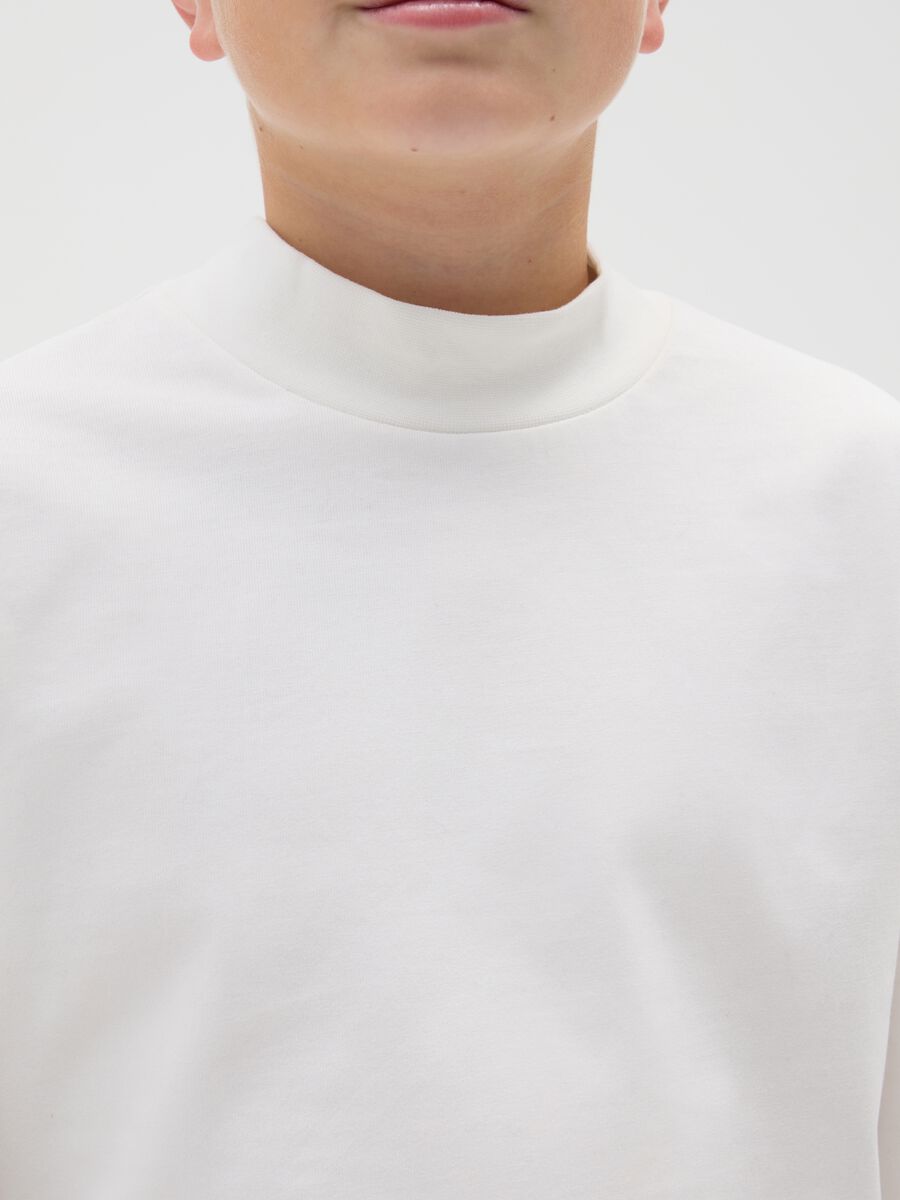 Boys' white long sleeve shirt in pure cotton regular fit_2