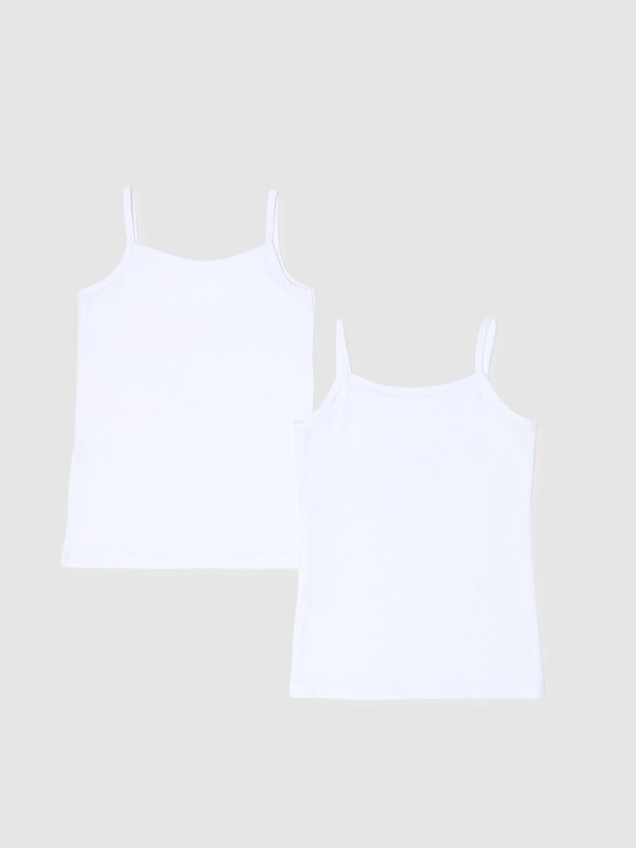 Zweierpack M&auml;dchenunterhemden aus wei&szlig;em Stretch-Baumwollstoff im regular Fit_1