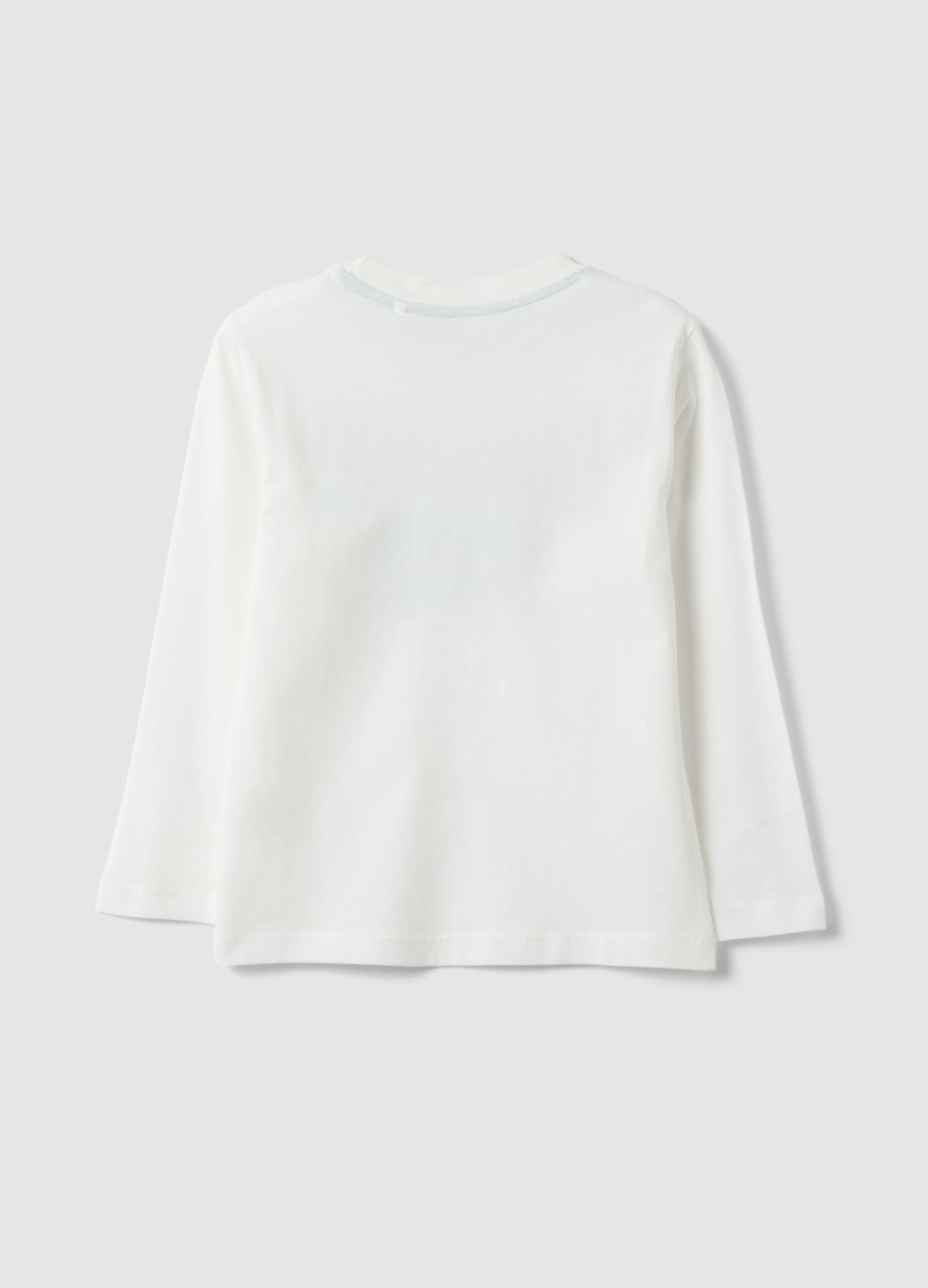 &Lambda;&epsilon;&upsilon;&kappa;ό &pi;&alpha;&iota;&delta;&iota;&kappa;ό T-shirt &alpha;&pi;ό 100% &beta;&alpha;&mu;&beta;ά&kappa;&iota; &mu;&epsilon; &sigma;&tau;ά&mu;&pi;&alpha; &alpha;&upsilon;&tau;&omicron;&kappa;ί&nu;&eta;&tau;&omicron;, &kappa;&alpha;&nu;&omicron;&nu;&iota;&kappa;ή &epsilon;&phi;&alpha;&rho;&mu;&omicron;&gamma;ή