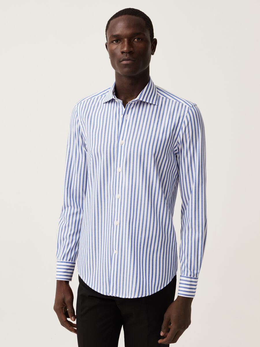 Slim-fit easy-iron striped shirt_1