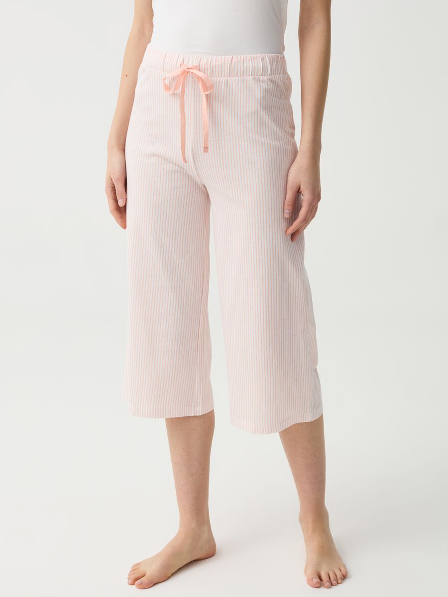 Striped capri pyjama trousers_1