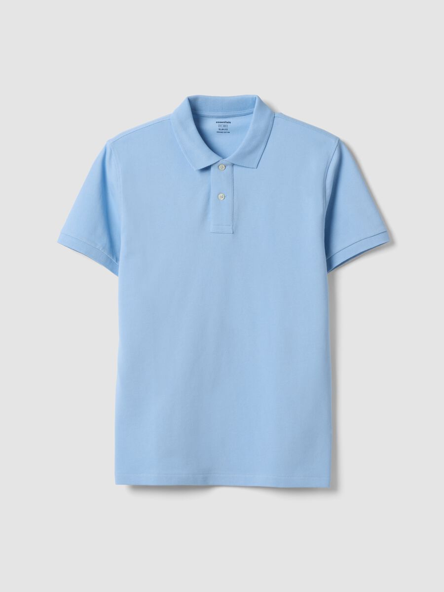 Light Blue Short Sleeve Pure Cotton Polo Slim Fit_4