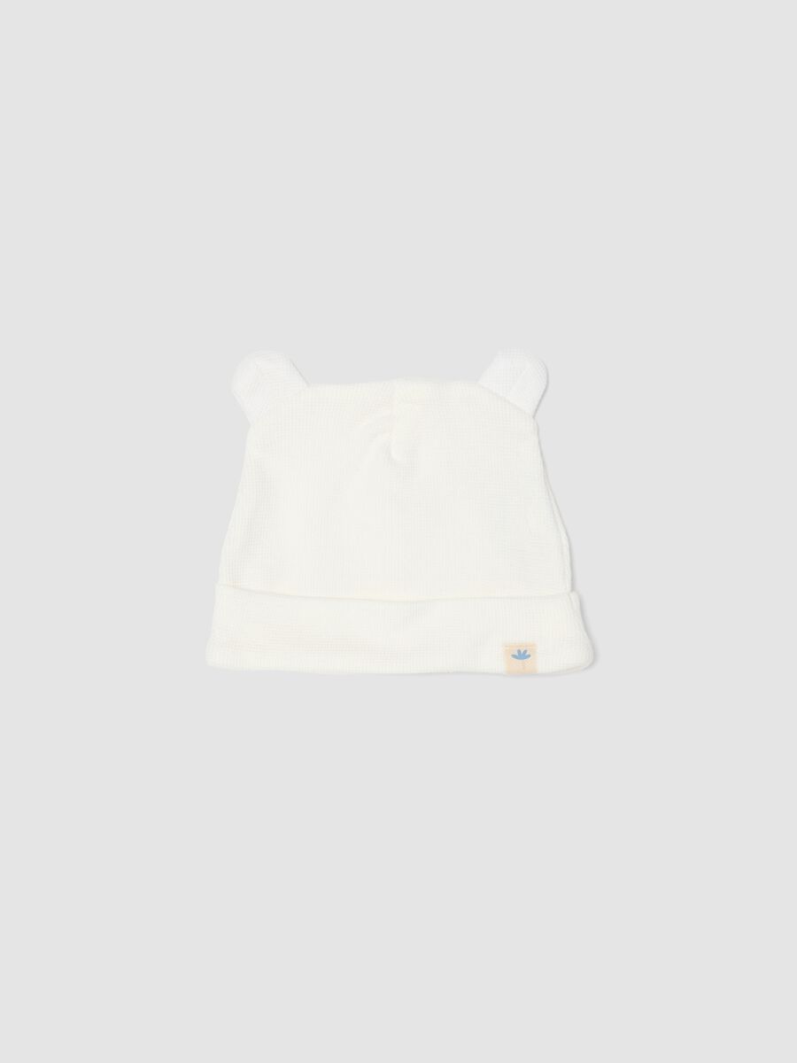 White hat in pure organic cotton jersey_0