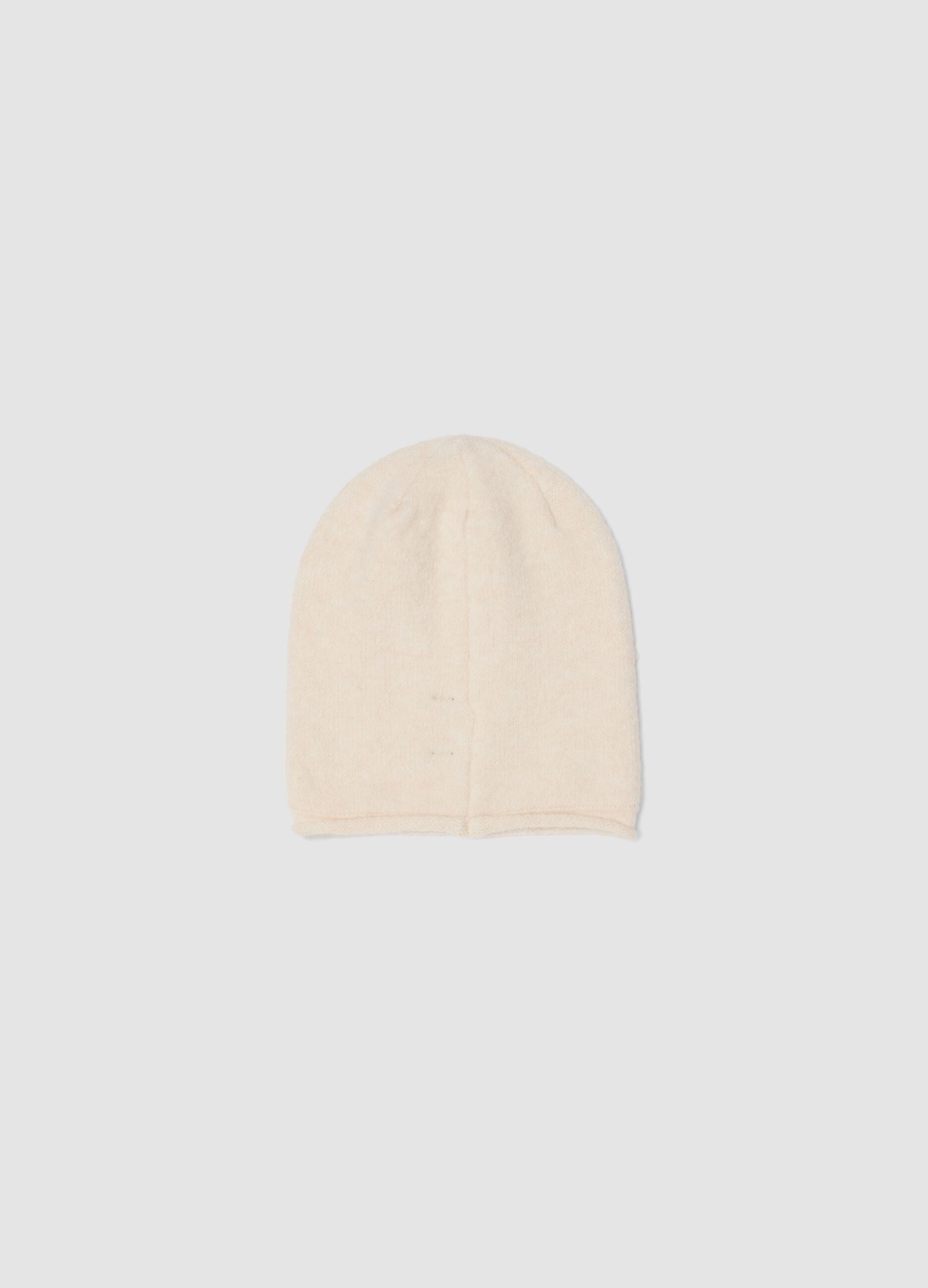 Cappello beige in tessuto elasticizzato jersey knit