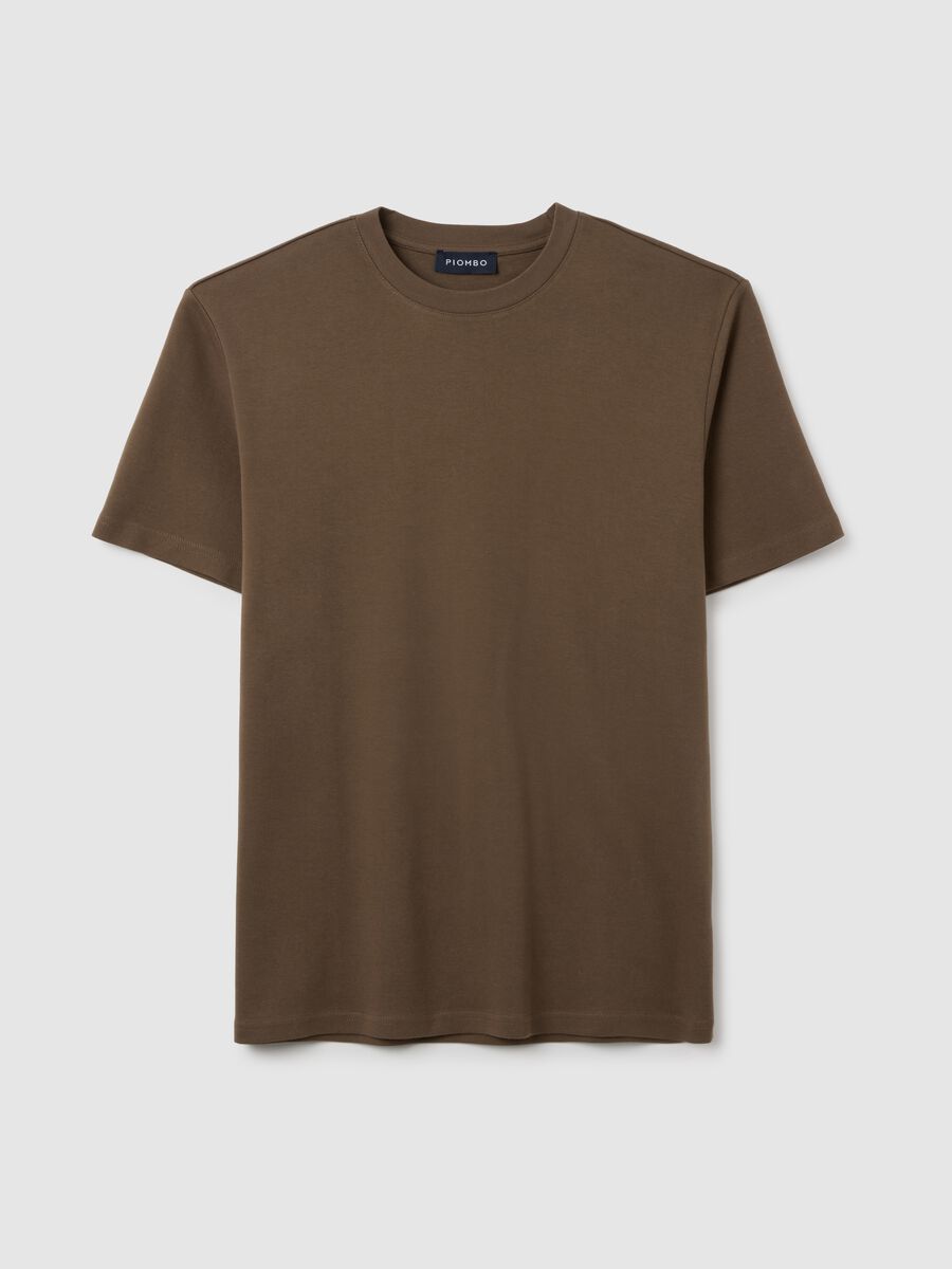 Regular Fit Brown Pure Cotton T-shirt_4