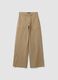 Jeans denim beige wide leg in puro cotone_0