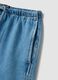 Light blue pure cotton denim shorts_1