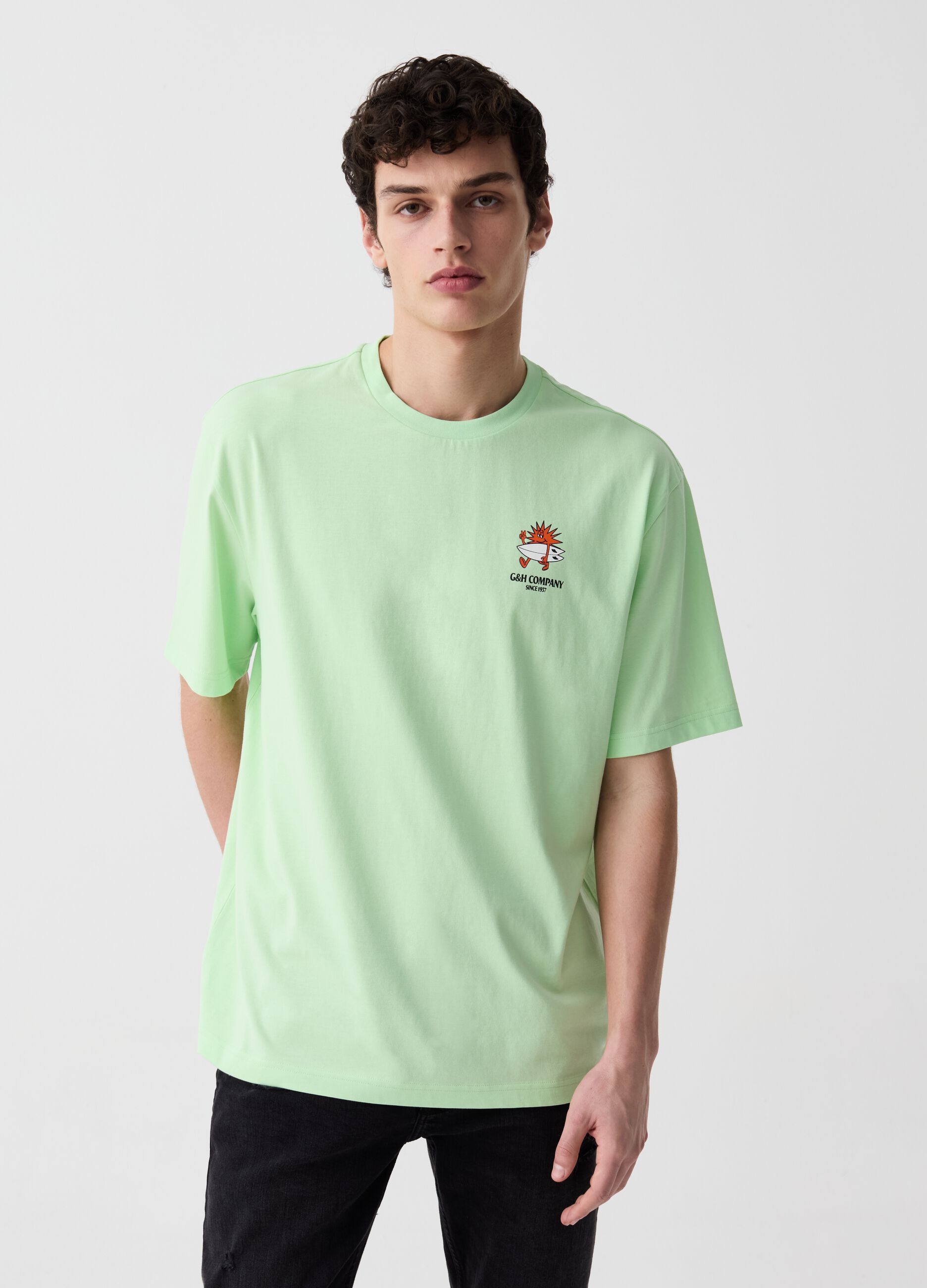 Camiseta de algodón con estampado surf