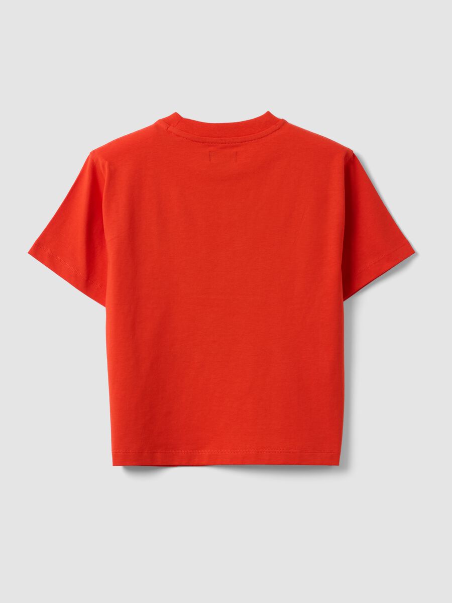 Red pure cotton oversized T-shirt for boys_4