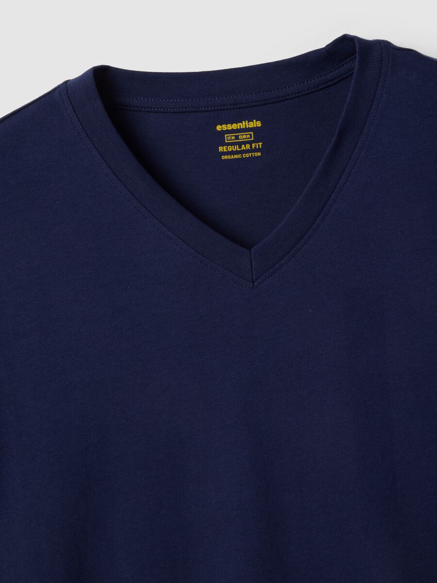 Blue pure cotton regular fit T-shirt_5